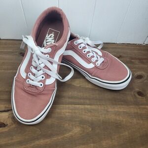 Vans Ward Skate Low Top Canvas Sneakers  Dusty Rose & White Size 6